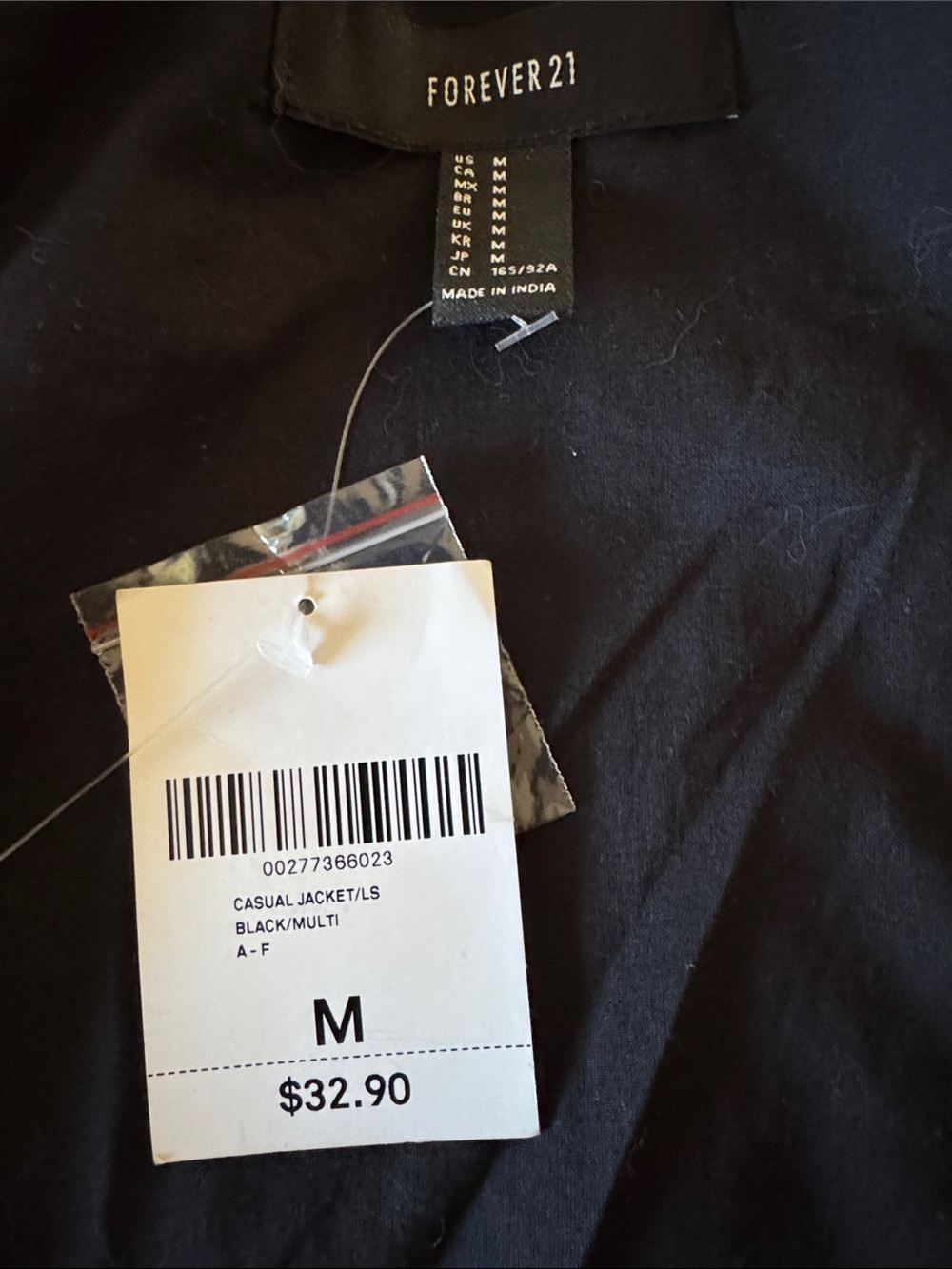 Forever 21 Black Embroidered Sheer Tie-Front Blouse - Picture 7 of 7